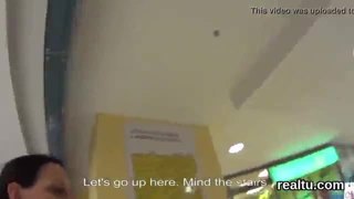 Beautiful czech kitten gets teased in the mall and drilled in pov