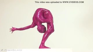 Contortionist Tanya Twists Her Body In Purple Paint